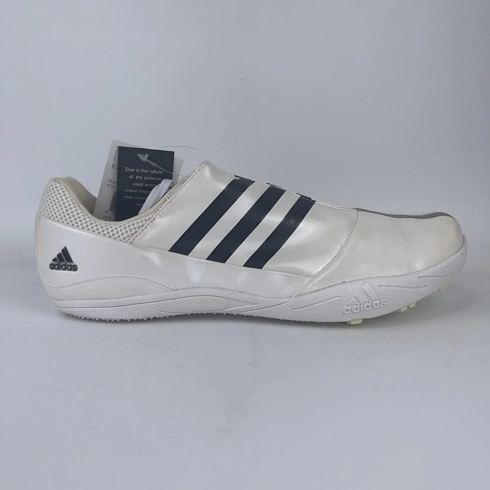 Adidas LJ Track and Field Shoes Men's 14.5 Beige White Zip Up 915399 with Spikes